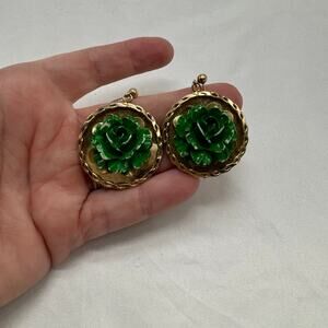 VTG rose relief drop earrings